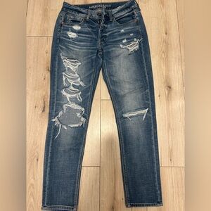 American Eagle Outfitters Ripped Blue Skinny Jeans